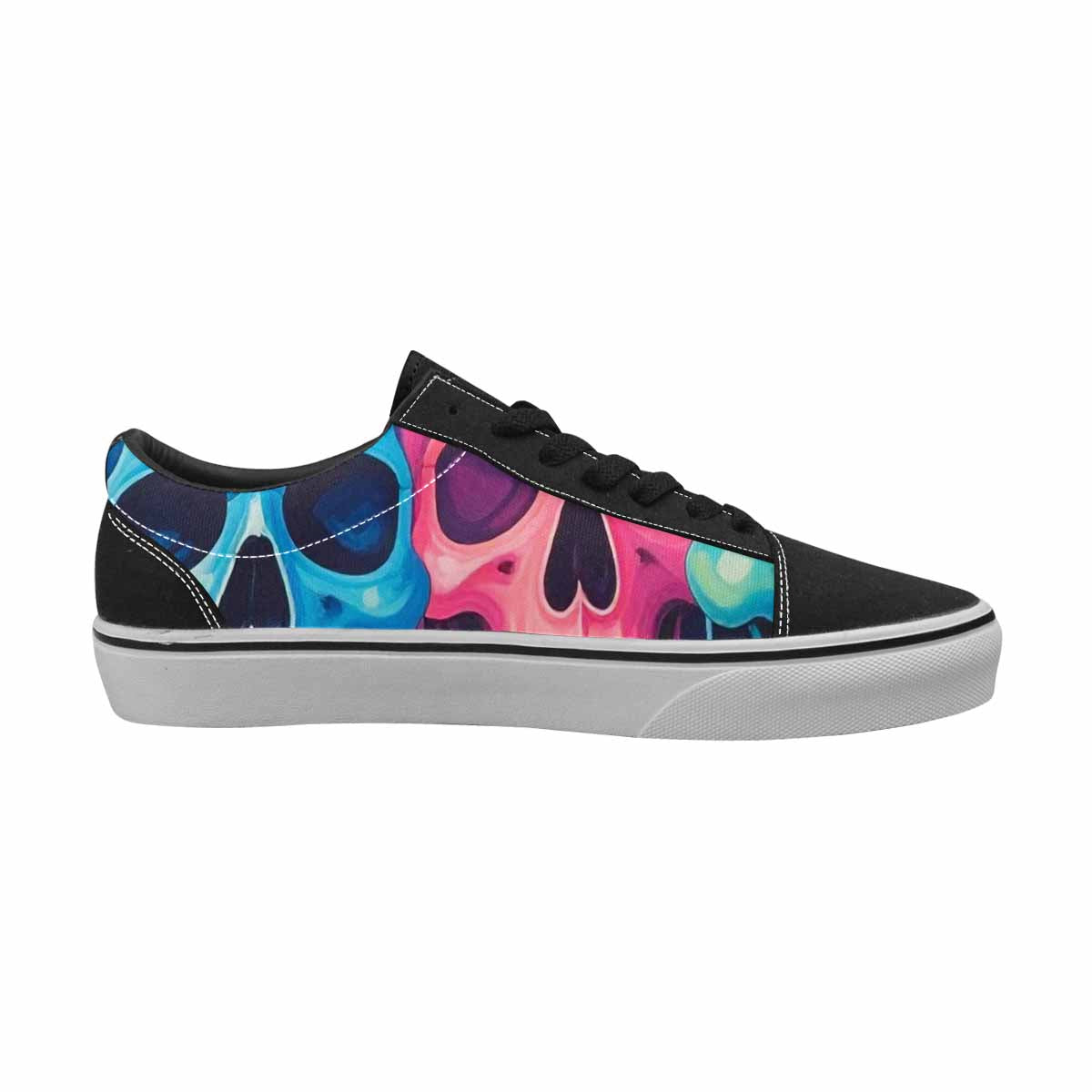 MEN'S Dripping Candy Skulls Canvas Lace-Up Vivid Custom Shoes