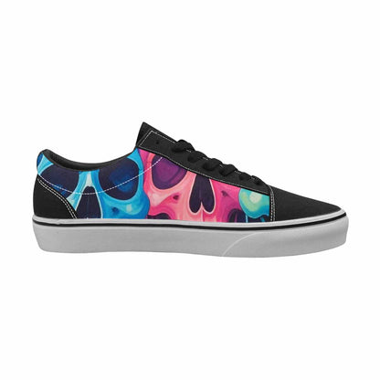 MEN'S Dripping Candy Skulls Canvas Lace-Up Vivid Custom Shoes