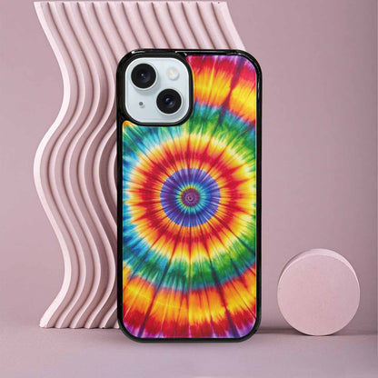 iPhone 15 Case — Rainbow Spiral Tie Dye Alt, Custom Designed Case Cover