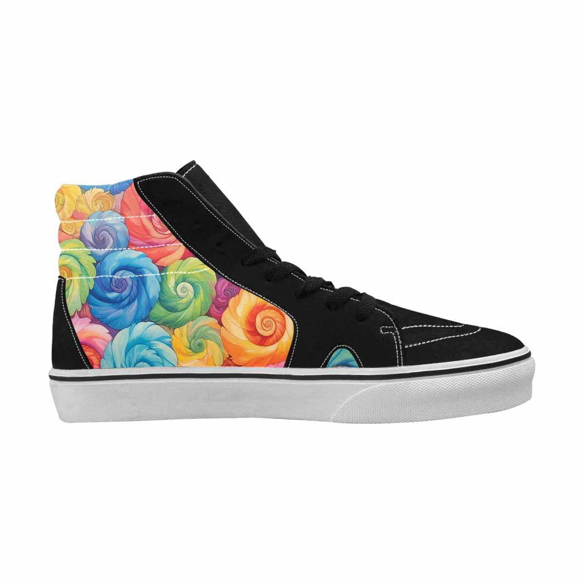 MEN'S Tie Dye Swirls Tie High Top Canvas Kaleidoscope Sneakers