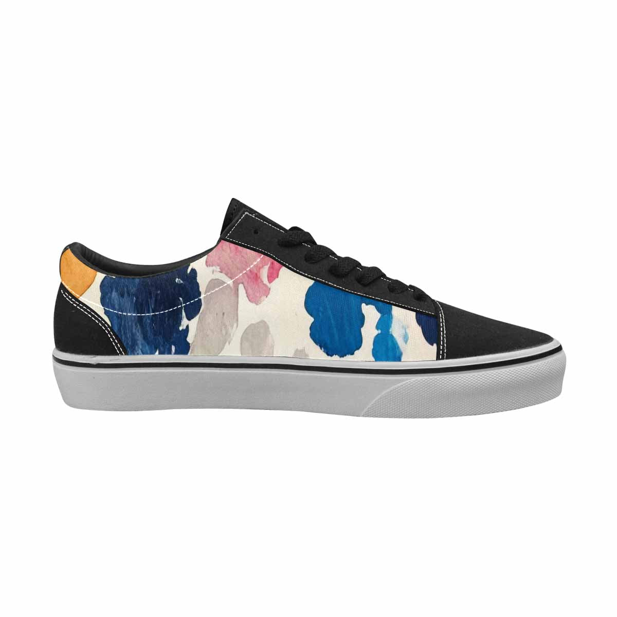 WOMEN'S Cow Animal Print Canvas Lace-Up Grunge Custom Shoes