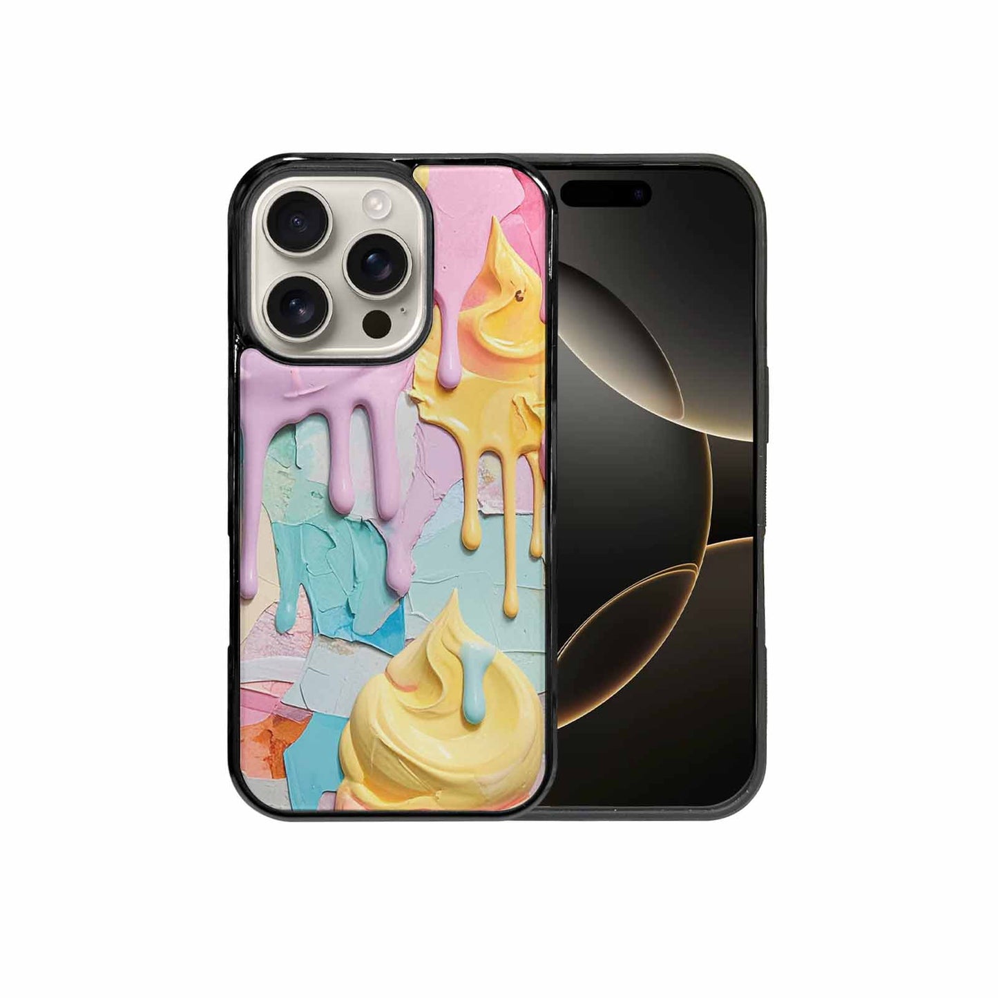 iPhone 16 Pro Case — Soft Serve Swirl Monster Characters, Custom Designed Case Cover