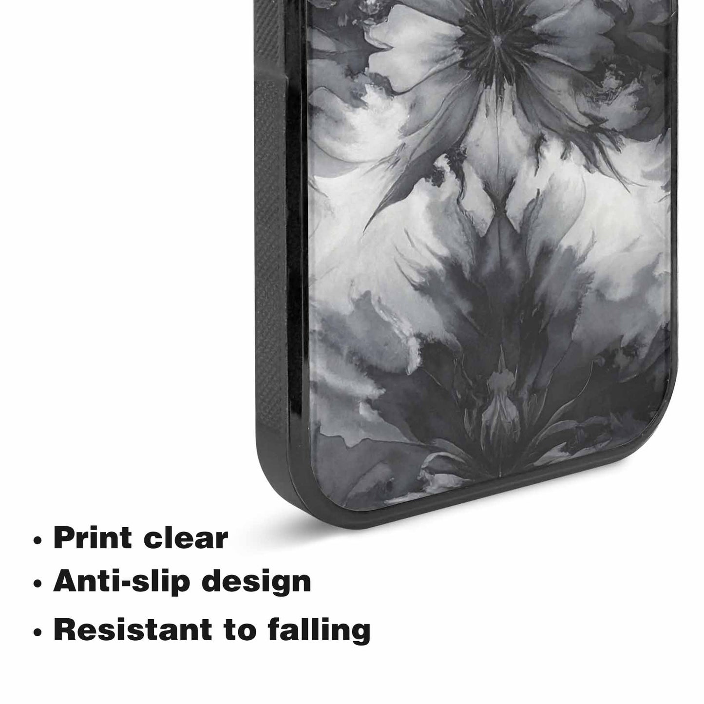 iPhone 15 Plus Case — Tie Dye Black And Gray Blended, Custom Made Phone Cover
