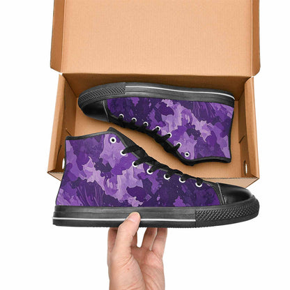 WOMEN'S Military Camouflage Blotch High Top Canvas Vibrant Chaos Shoes