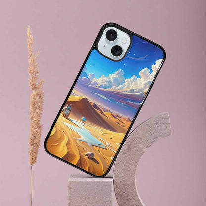 iPhone 15 Plus Case — Surrealist Desert Dreamscape Custom Personalized Phone, Original Design Phone Case
