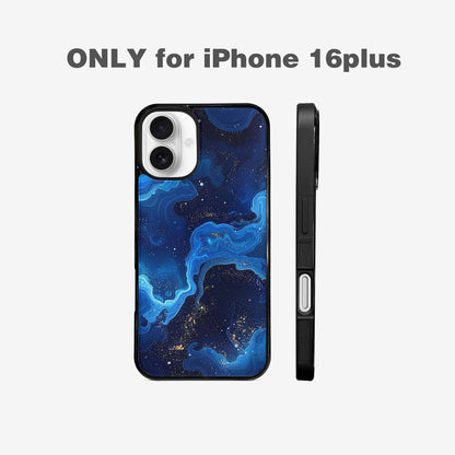 iPhone 16 Plus Case — Galaxy Art Blue Starfield Small Galaxy, Custom Print Case Cover