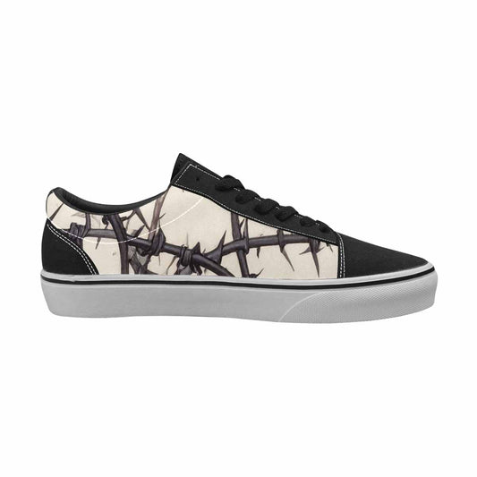 MEN'S Black Gothic Rose Canvas Lace-Up Vivid Sneakers
