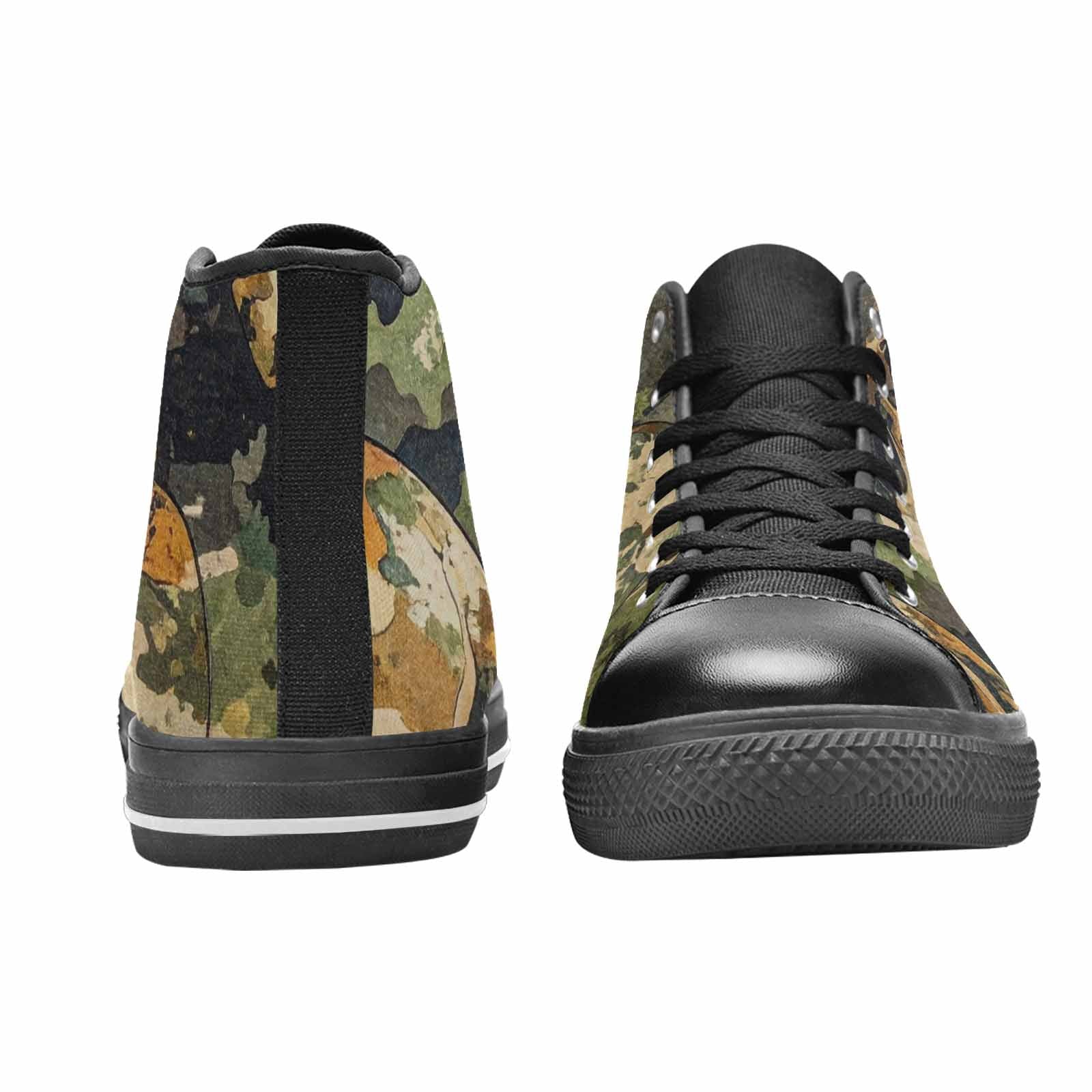 MEN'S Military Camo Skull High Top Canvas Neon Fantasy Custom Shoes