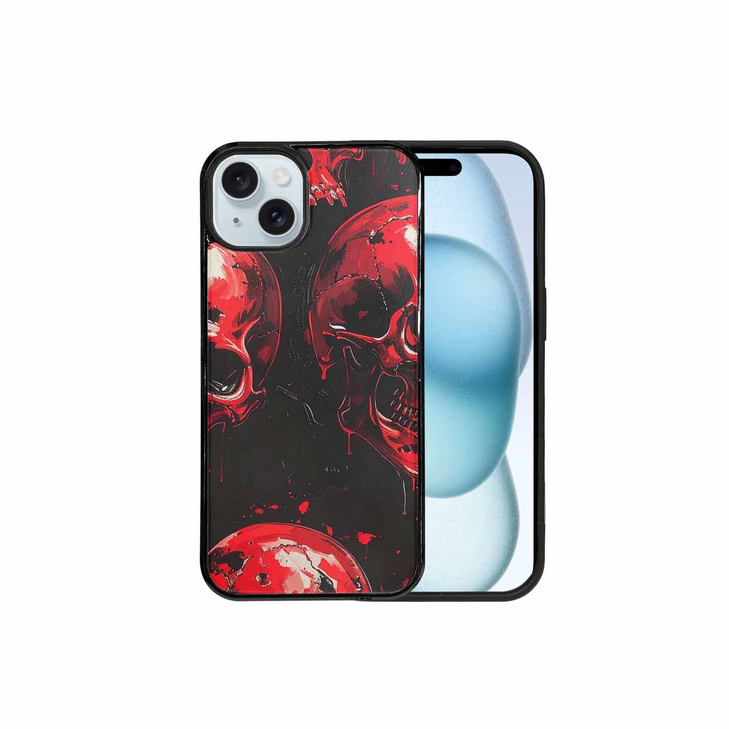 iPhone 15 Plus Case — 1000\'s Of Skulls Overlapping Eachother Everywhere, Customized Protective Case