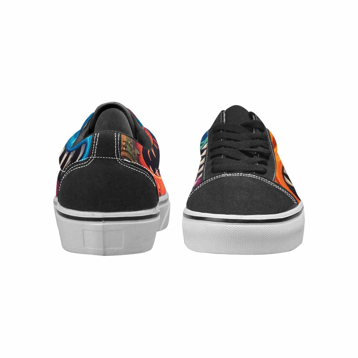 WOMEN'S Multi Lace-Up Canvas Vibrant Chaos Custom Sneakers