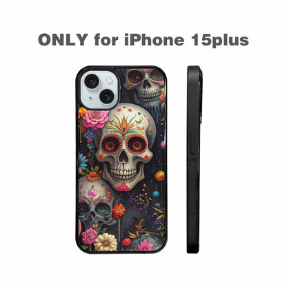 iPhone 15 Plus Case — Greyscale Black And White Dark Black, Personalized Phone Case