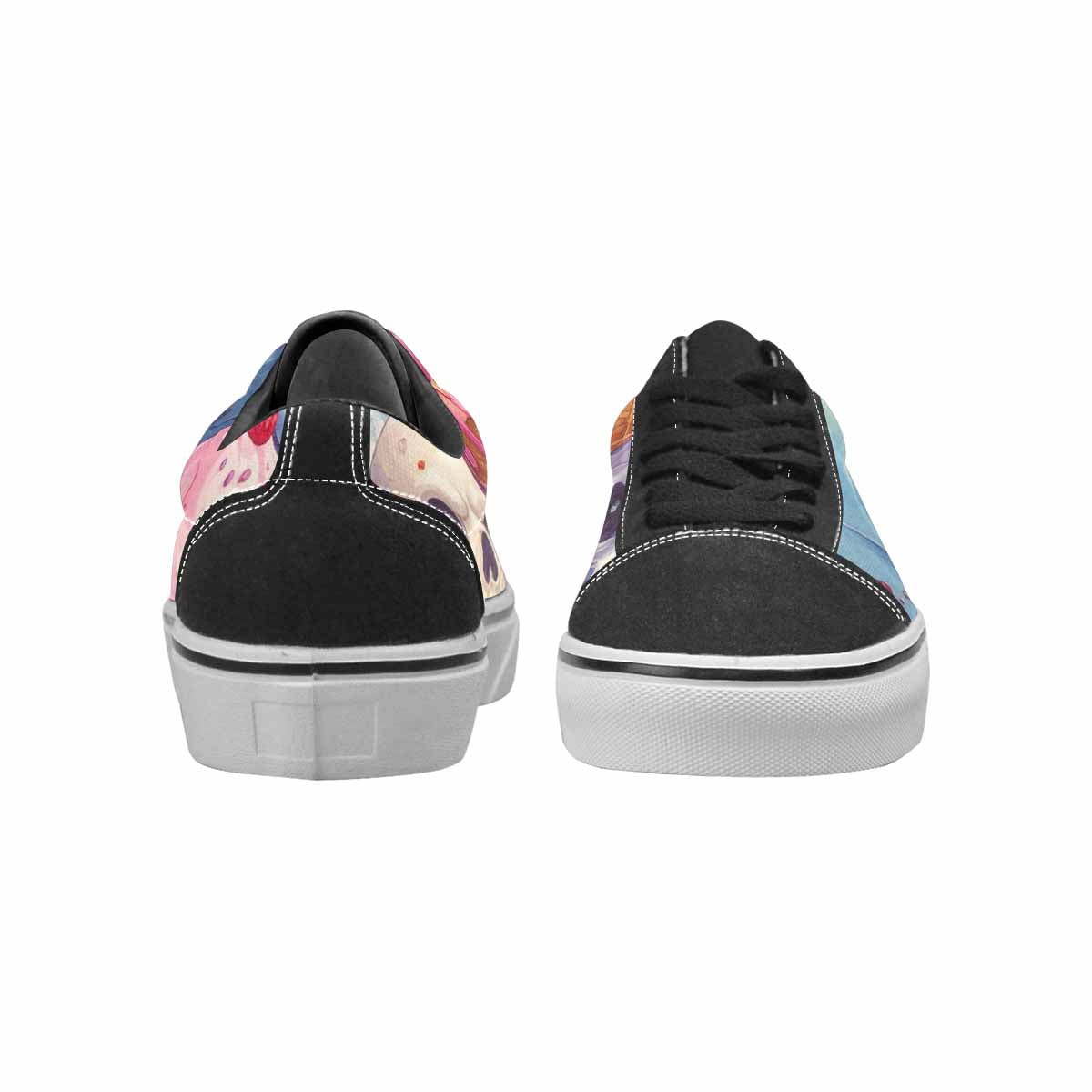 WOMEN'S Ice Cream Monsters  Lace-Up Canvas Vibrant Chaos Custom Sneakers