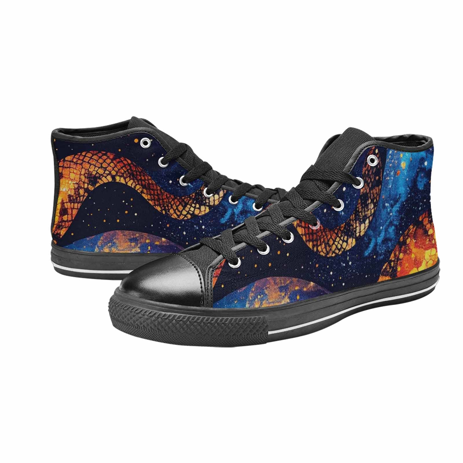 MEN'S Galaxy Snake Print High Top Canvas Y2K Custom Sneakers