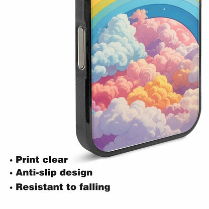 iPhone 15 Pro Max Case — Cloud And Rainbow Burst Pattern Hundreds, Custom Art Phone Cover