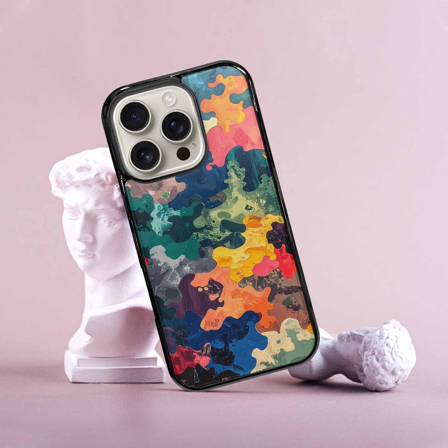 iPhone 16 Pro Case — Camo Patches Full Color Vibrant Camo, Customized Protective Case