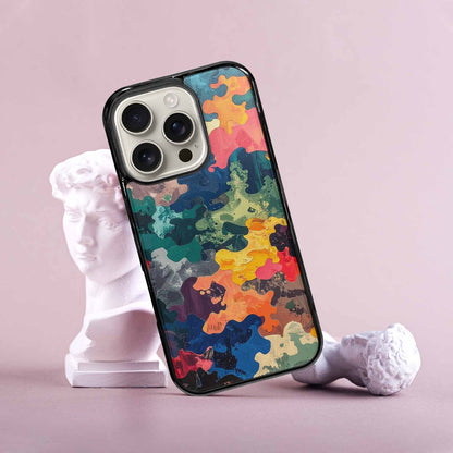 iPhone 16 Pro Case — Camo Patches Full Color Vibrant Camo, Customized Protective Case