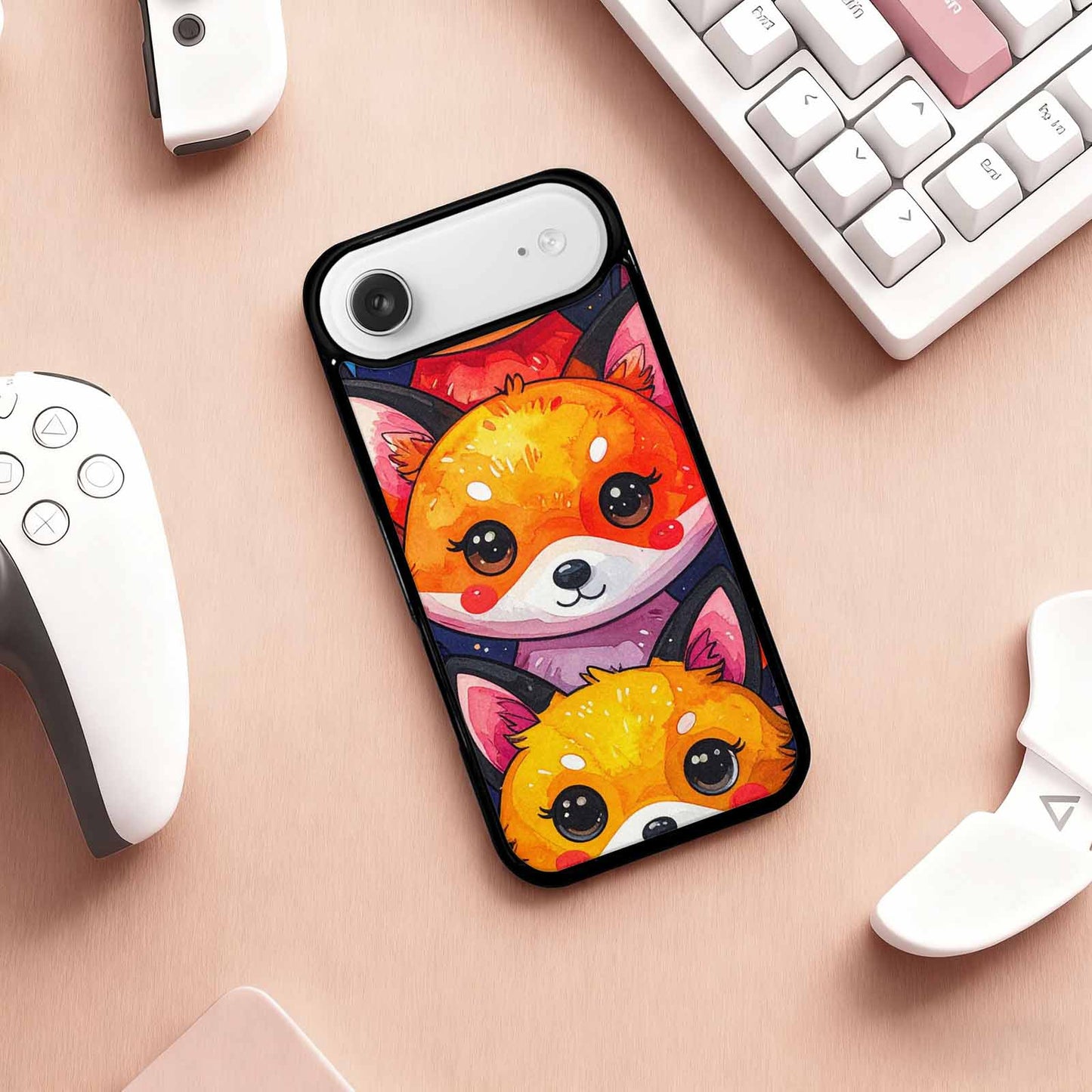 iPhone 17 Air Case — Watercolor Kawaii Fox Faces Watercolor Abstract, Custom Phone Case