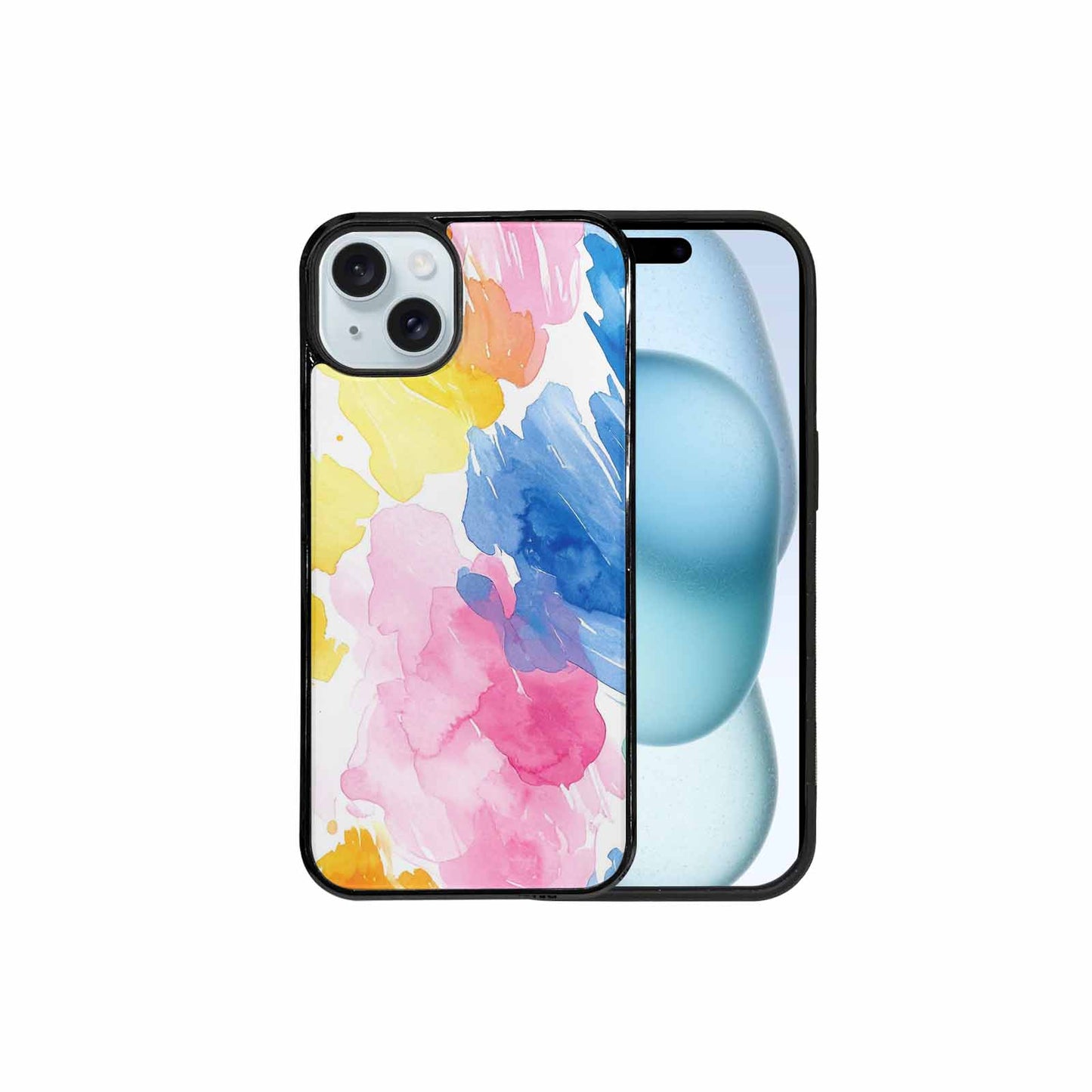 iPhone 15 Plus Case — Trans Strong Watercolor Seamless Pattern Vibrant, Custom Phone Case