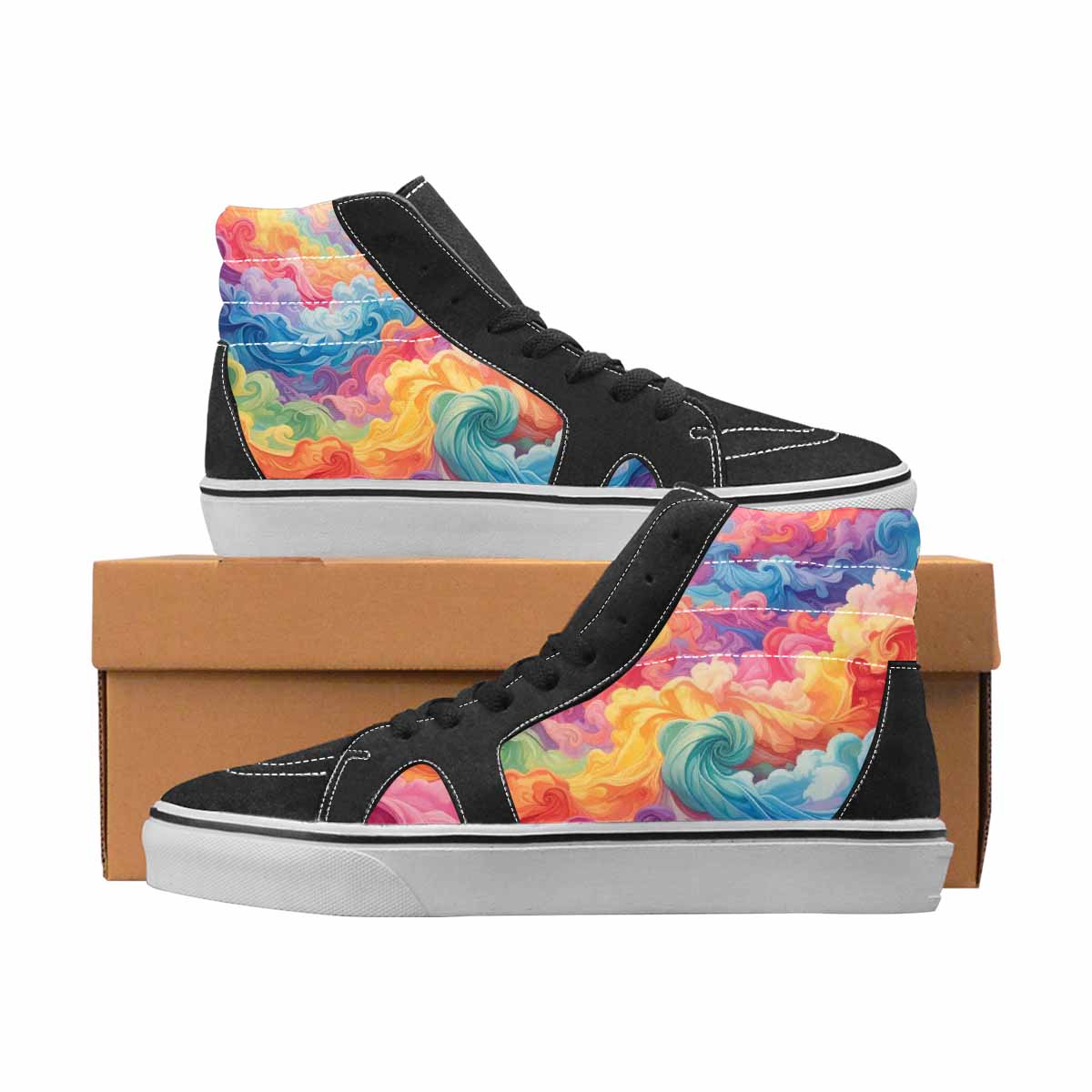WOMEN'S Tie Dye High Top Canvas Graphic Print Y2K Sneakers