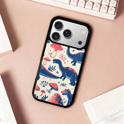 iPhone 17 Pro Case — Vintage Dinosaurs Mushroom Retro Vintage, Customized Protective Case