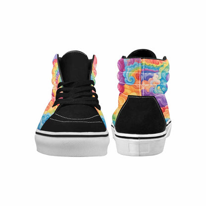 MEN'S Tie High Top Canvas Wallpaper Art Custom Sneakers