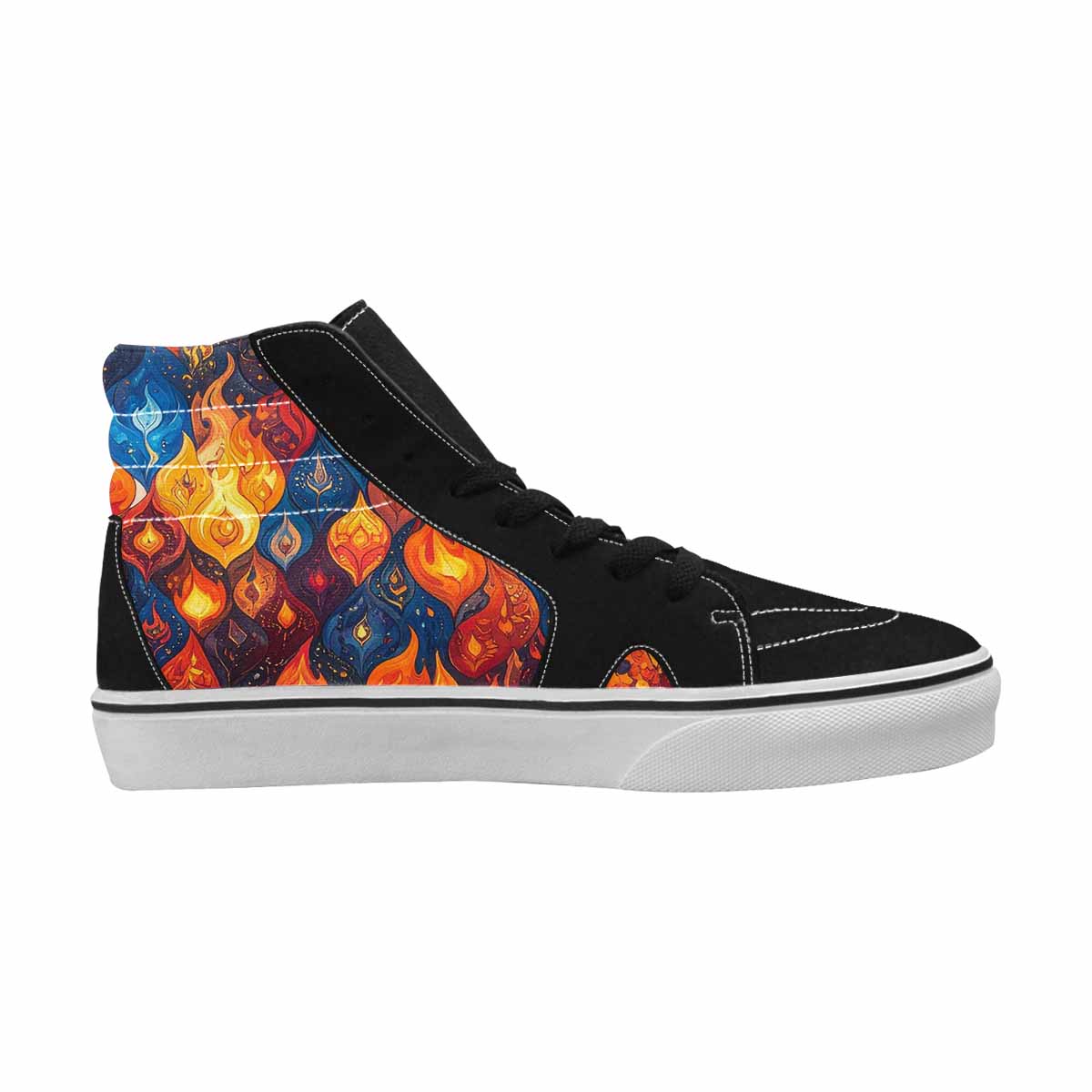 MEN'S Fire Flame High Top Canvas Vivid Custom Sneakers