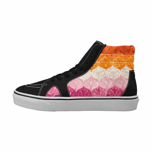 MEN'S Lesbian Flag Color High Top Canvas Dark Academia Shoes