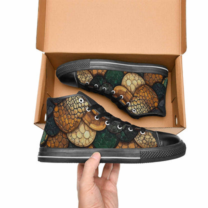MEN'S Snake Skin Reptile High Top Canvas Y2K Shoes