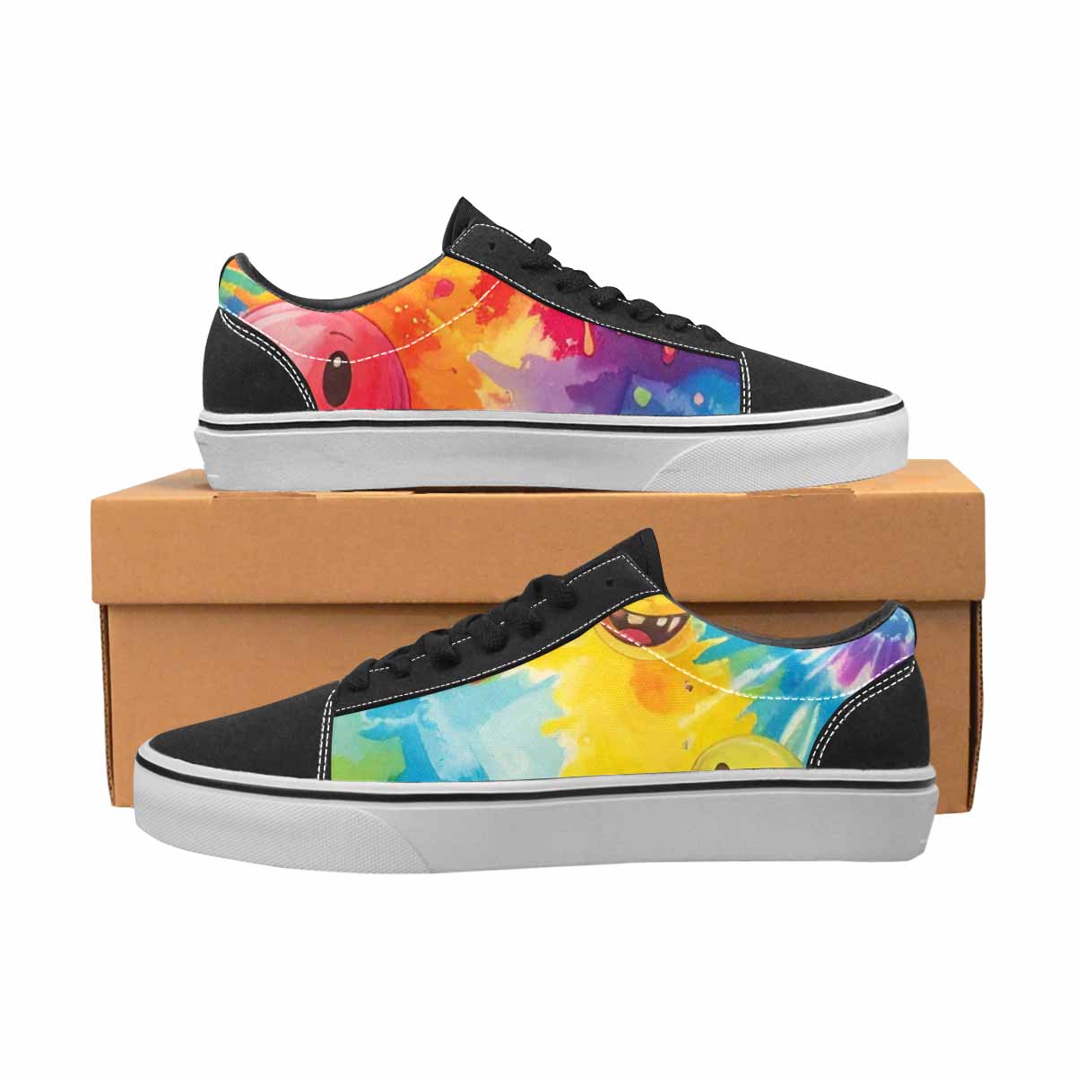 WOMEN'S Smiley Facessmiley Faces  Lace-Up Canvas Dreamlike Custom Shoes