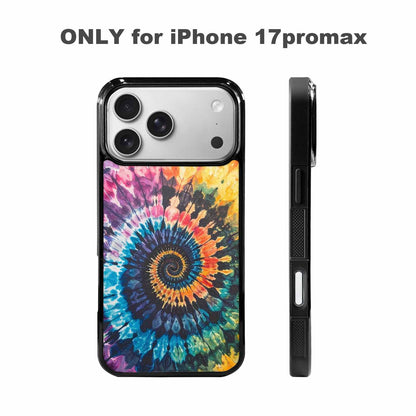 iPhone 17 Pro Max Case — Black &amp; Blue Ink Tie Dye, Custom Art Phone Cover