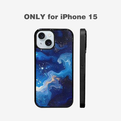 iPhone 15 Case — Galaxy Art Blue Starfield Small Galaxy, Personalized Phone Case