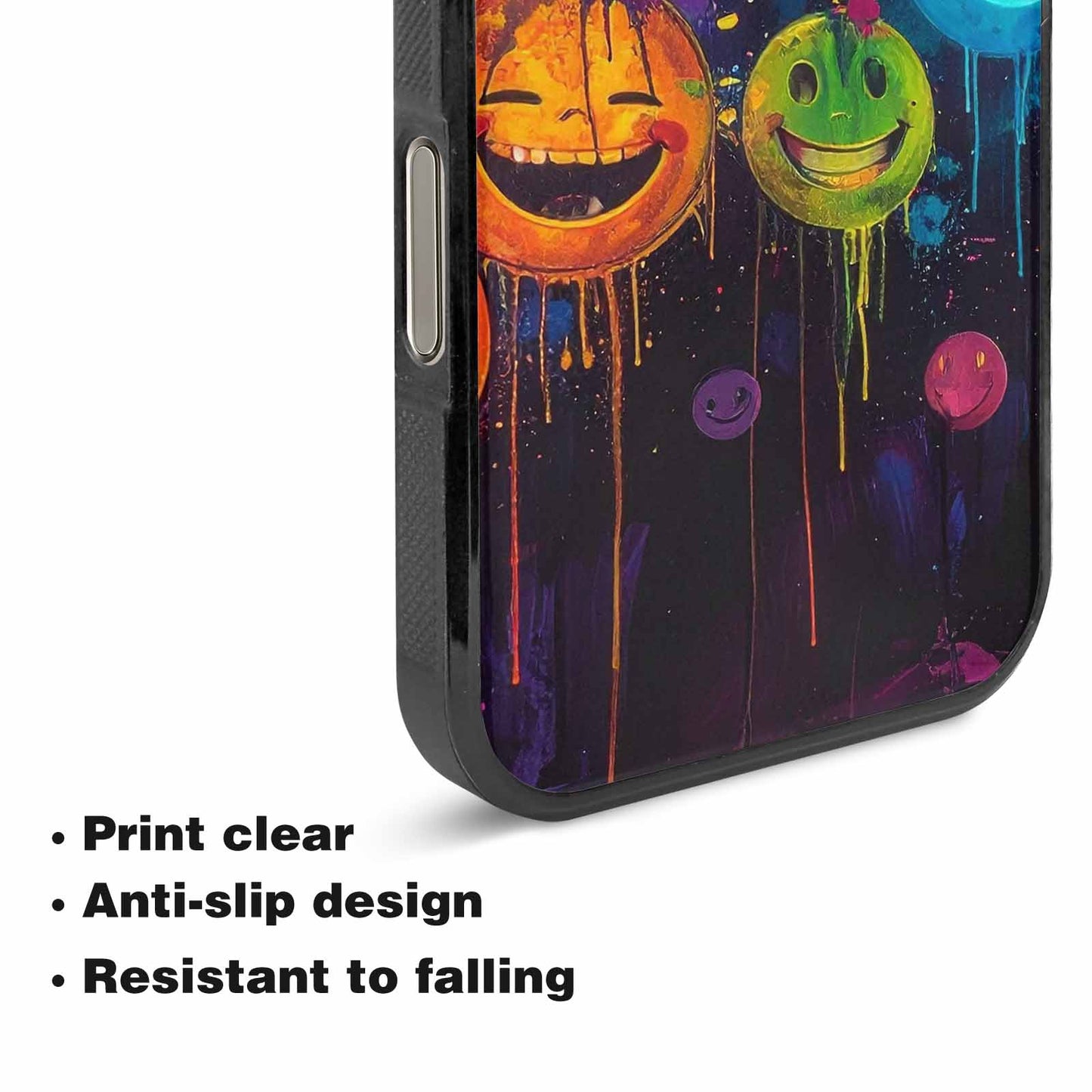 iPhone 16 Pro Max Case — Smiley Faces Glow Smiley Faces Pattern, Personalized Phone Case
