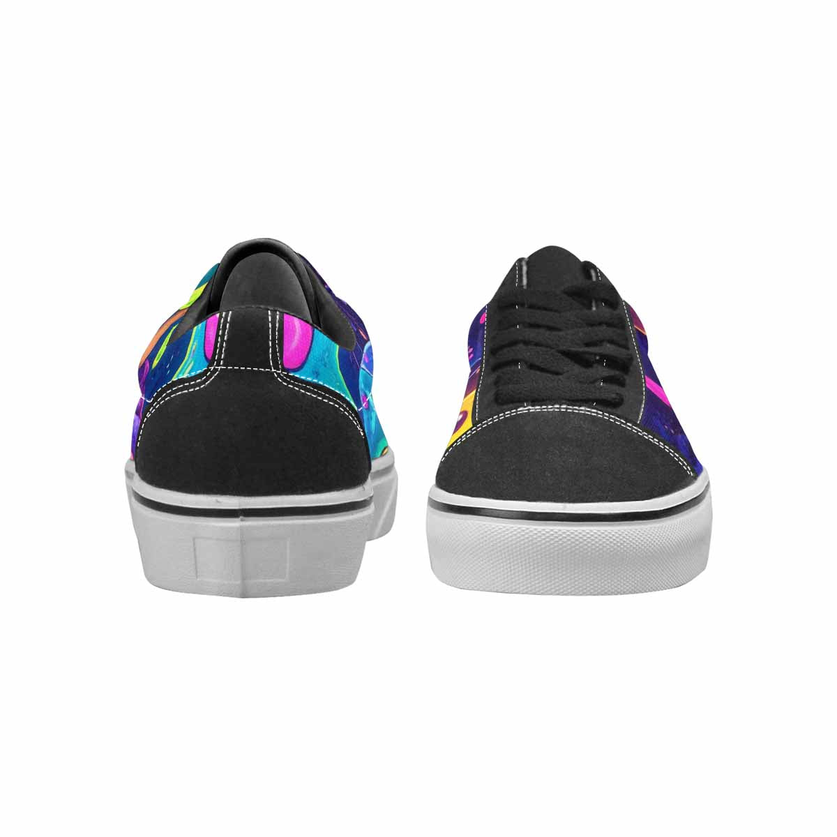 WOMEN'S Ice Cream Monsters  Lace-Up Canvas Vibrant Chaos Custom Sneakers