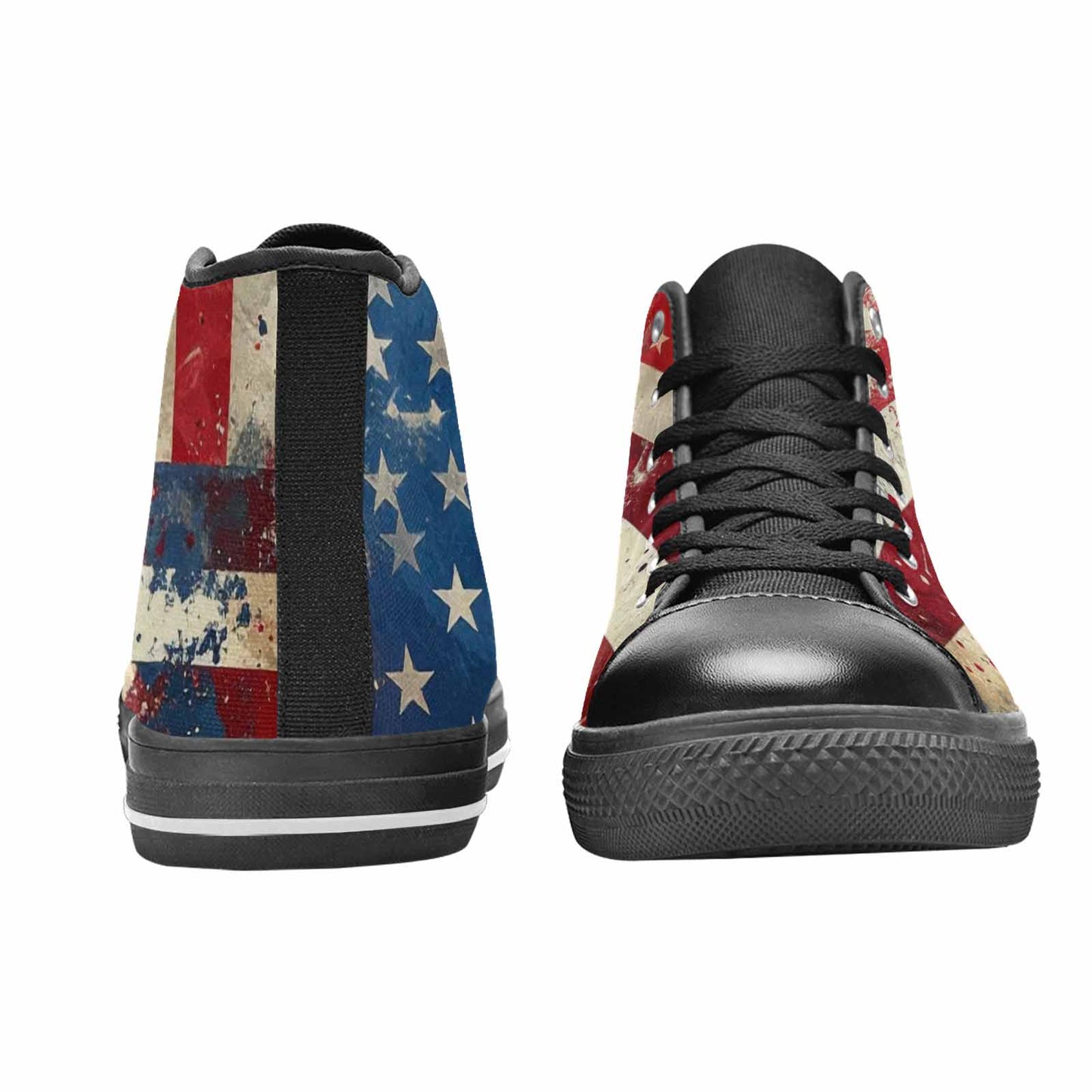 MEN'S American Flag Stars High Top Canvas Dark Academia Shoes