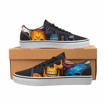 WOMEN'S Skulls (general) Skulls Lace-Up Canvas Cottagecore Sneakers