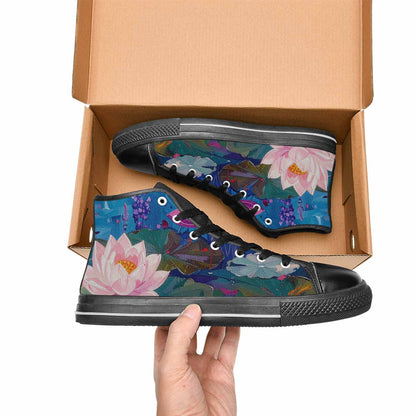 MEN'S Monet-Style Impressionist Water High Top Canvas Surreal Custom Shoes