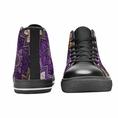 WOMEN'S Mandala High Top Canvas Wallpaper Art Custom Sneakers