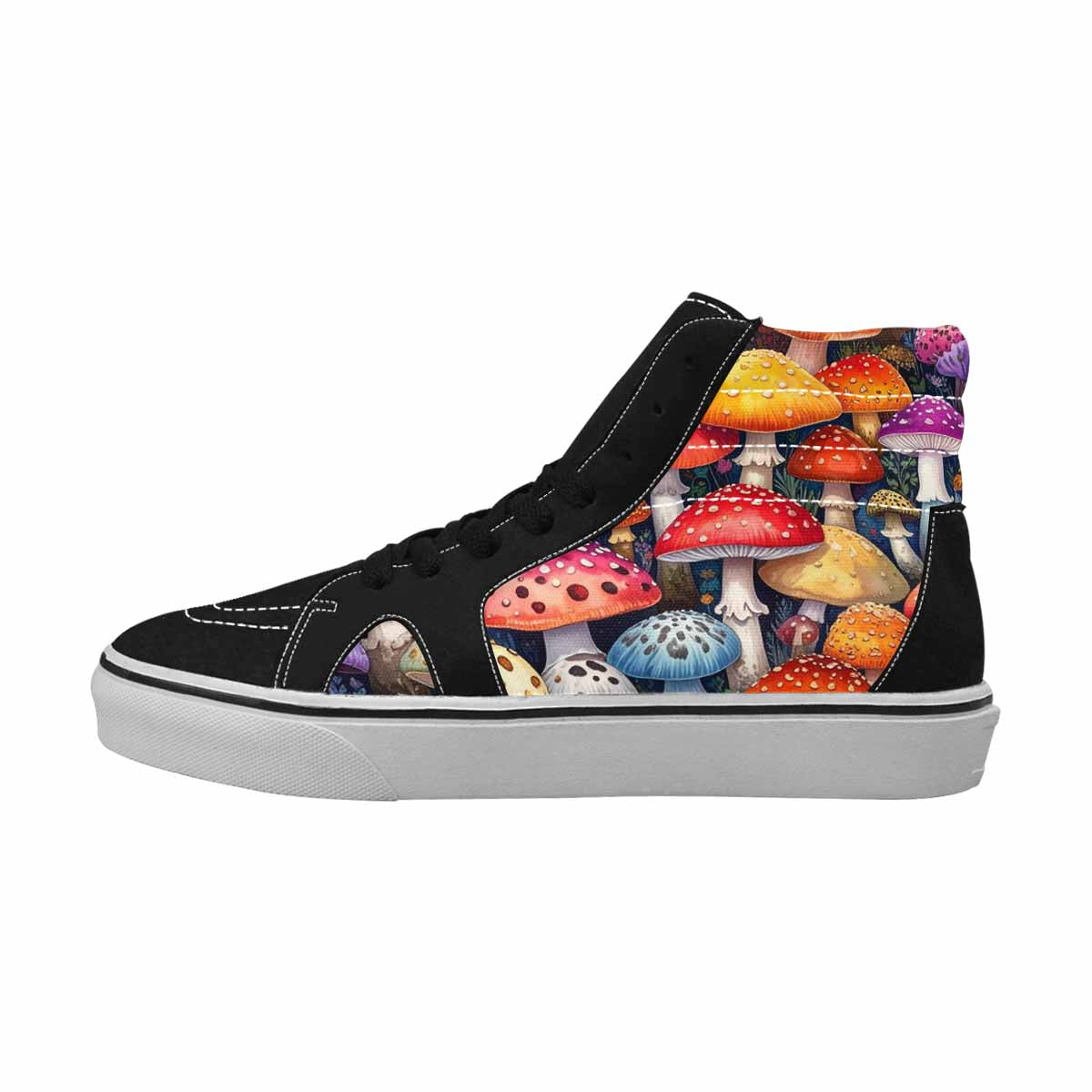 MEN'S Mushrooms High Top Canvas Melting Art Custom Sneakers
