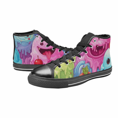 WOMEN'S Melting Icecream Monster Cherry High Top Canvas Dreamcore Custom Sneakers