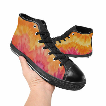 MEN'S Tie Dye - High Top Canvas Wallpaper Art Shoes