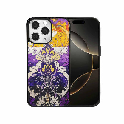 iPhone 15 Pro Max Case — Nonbinary Flag Color Theme Small Rainbow, Custom Phone Case