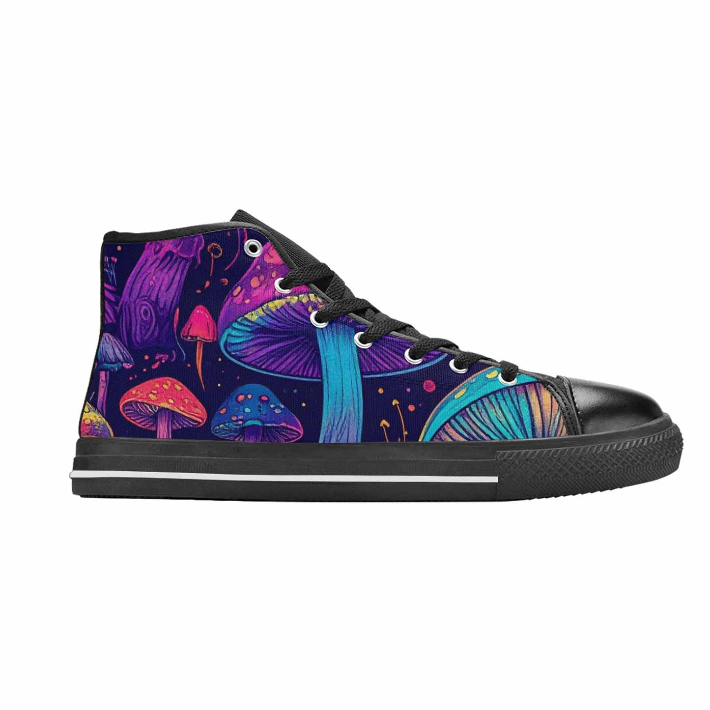 MEN'S Psychedelic Mushroom High Top Canvas Vibrant Chaos Shoes