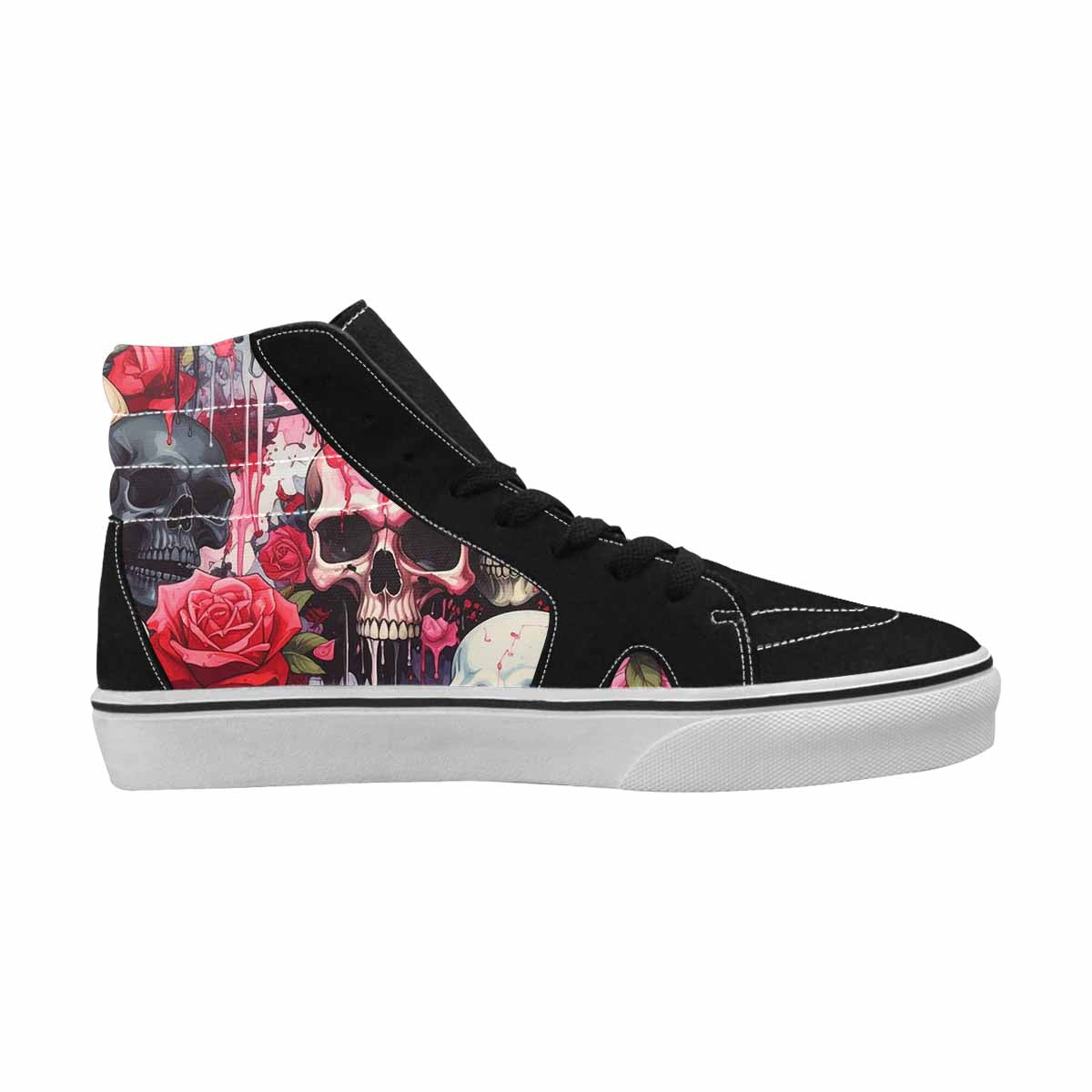 MEN'S Skulls Roses Skulls Roses High Top Canvas Cottagecore Custom Sneakers