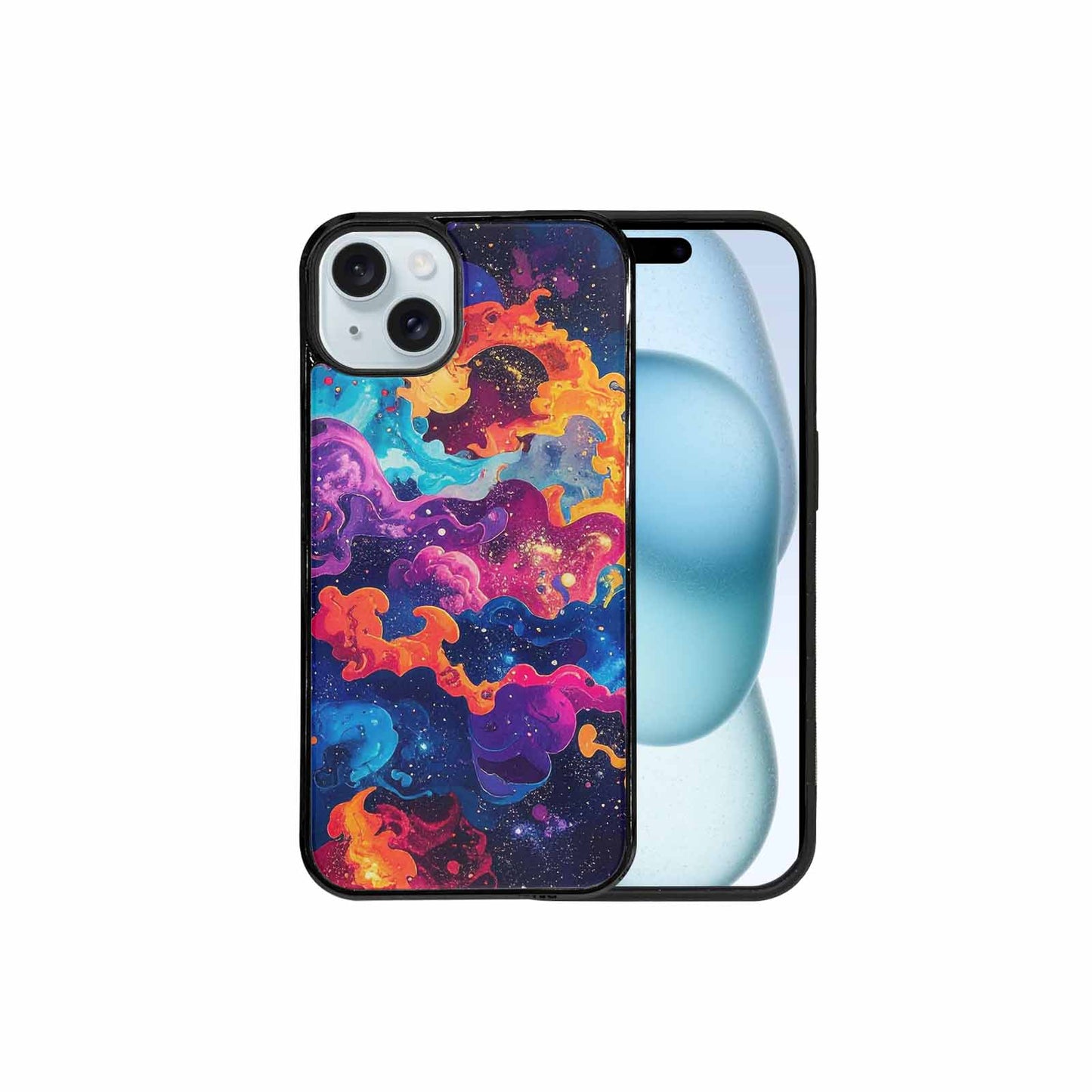 iPhone 15 Plus Case — Cosmic Creature And Object Mashup Pattern, Custom Phone Case