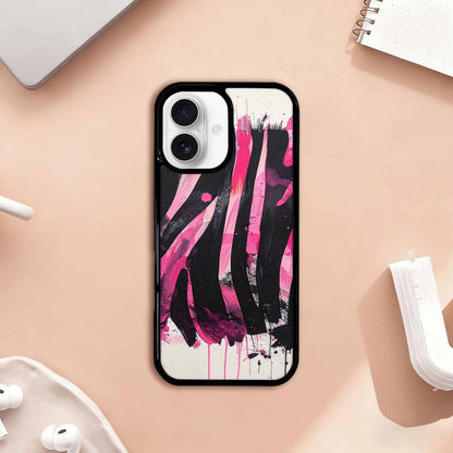 iPhone 17 Case — Black &amp; Pink Ink Animal Print, Unique Phone Case Design