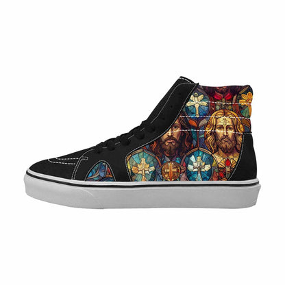WOMEN'S Jesus Face Small High Top Canvas Y2K Custom Sneakers