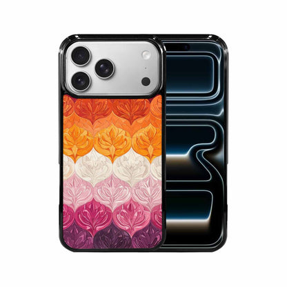 iPhone 17 Pro Max Case — Lesbian Flag Color Theme Original Art, Custom Made Phone Cover