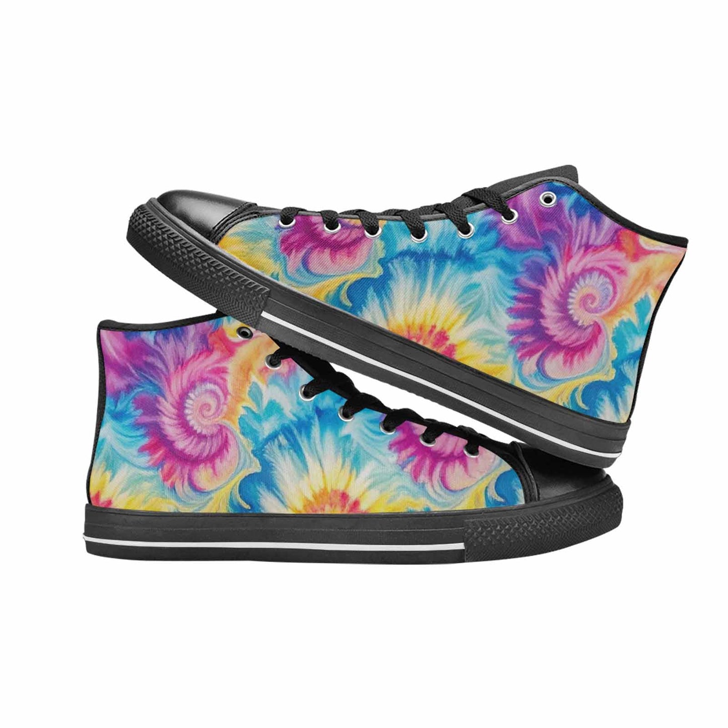 MEN'S Tie Dye Swirl High Top Canvas Neon Fantasy Shoes