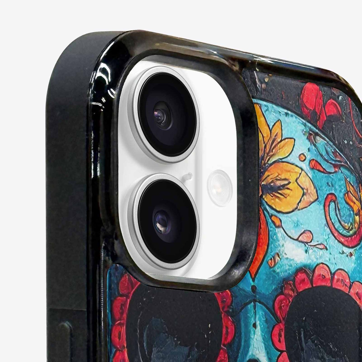 iPhone 16 Plus Case — Graffiti Skull Art Seamless Pattern Vibrant, Customized Protective Case