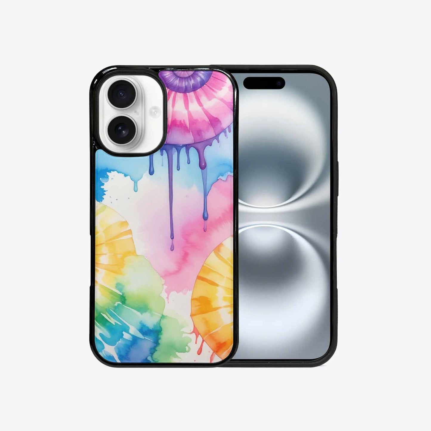 iPhone 16 Case — Dripping Tie Dye Spiral, Custom Art Phone Cover